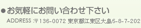 ひかりホームクリニック城東／ADDRESS : 〒136-0072
東京都江東区大島5-8-7-202